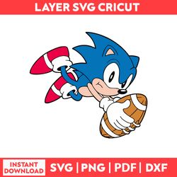 Classic Sonic Playing Football The Hedgehog He Hedgehog Sonic Cliparts Svg, Png, pdf, dxf digital fille