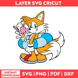 Sonic Tails Fox Swimming He Hedgehog Sonic Cliparts Svg, Png, pdf, dxf digital fille