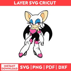 Rouge the Bat Sonic He Hedgehog Sonic Cliparts Svg, Png, pdf, dxf digital fille