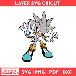 Silver The Hedgehog By He Hedgehog Sonic Cliparts Svg, Png, pdf, dxf digital fille