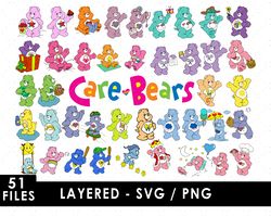 Care Bears Svg Files, Care Bears Png Files, Vector Png Images, SVG Cut File for Cricut, Clipart Bundle Pack