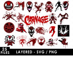 Carnage Svg Files, Carnage Png Files, Vector Png Images, SVG Cut File for Cricut, Clipart Bundle Pack