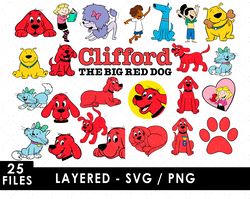 Clifford Svg Files, Clifford Png Files, Vector Png Images, SVG Cut File for Cricut, Clipart Bundle Pack