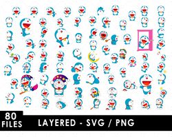 Doraemon Svg Files, Doraemon Png Files, Vector Png Images, SVG Cut File for Cricut, Clipart Bundle Pack