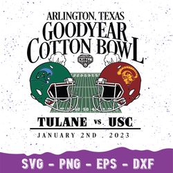 2022 USC Trojans vs Tulane Green-Wave 2023 Cotton Bowl Svg, USC vs Tulane Cotton Bowl 2023 Crewneck Svg, Cotton Bowl Svg
