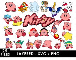 Kirby Svg Files, Kirby Png Files, Vector Png Images, SVG Cut File for Cricut, Clipart Bundle Pack