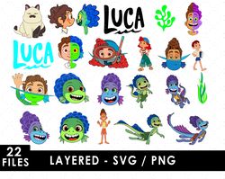 Luca Svg Files, Luca Png Files, Vector Png Images, SVG Cut File for Cricut, Clipart Bundle Pack