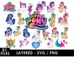 My Little Pony Svg Files, My Little Pony Png Files, Vector Png Images, SVG Cut File for Cricut, Clipart Bundle Pack