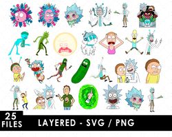Rick and Morty Svg Files, Rick and Morty Png Files, Vector Png Images, SVG Cut File for Cricut, Clipart Bundle Pack