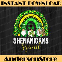 Shenanigans Squad Irish Gnomes Rainbow St. Patrick's Day PNG Sublimation Designs