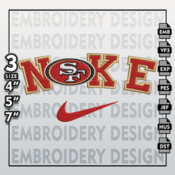 San Francisco 49ers Embroidery Files, NFL Logo Embroidery Designs, NFL 49ers, NFL Machine Embroidery Designs
