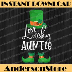 One Lucky Auntie Saint Patrick's Day Shamrock Costume PNG Sublimation Designs