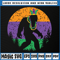 Mardi Gras Carnival Bigfoot Svg Png, New Orleans Cajun Festival Png, Bigfoot Love, Mardi Gras Carnival, Digital Download