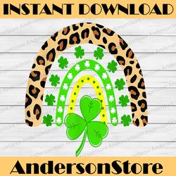 Cute Rainbow Leopard Shamrock Lucky PNG, St Patricks Day Png, Shamrock Png, St Patricks Day Png, Lucky Png, Rainbow Png