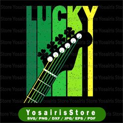 Lucky Irish Shamrock Guitar for Guitarist St Patrick' Png, St. Patricks Day Png, Funny St. Patrick's Day Png