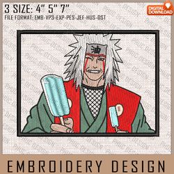 Jiraiya Embroidery Files, Naruto, Anime Inspired Embroidery Design, Machine Embroidery Design