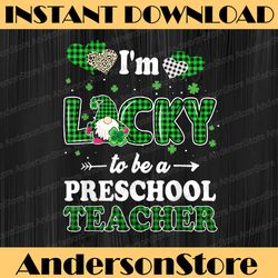I'm Lucky To Be Preschool Teacher PNG, St Patricks Day Gnome Png, St. Patricks Day Teacher Png, Irish Teacher Png