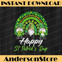 Funny Gnomes Happy St Patrick's PNG, Lucky Irish Rainbow Png, Patricks Day Png, Four Leaf Clover, Shamrock Png