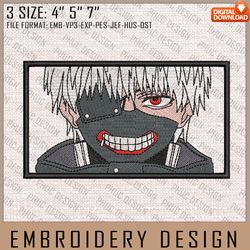 Ken Kaneki Embroidery Files, Tokyo Ghoul, Anime Inspired Embroidery Design, Machine Embroidery Design
