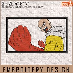 Saitama Embroidery Files, One-Punch Man, Anime Inspired Embroidery Design, Machine Embroidery Design
