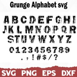 Grunge Alphabet, Distressed Font, Font svg, Silhouette, Cricut Font, Bundle Font, Cute Fonts, Instant Download