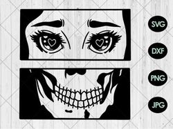 Anime Eyes Svg, Anime Skull Svg , Eps , Dxf , Digital Download