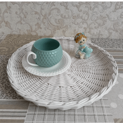 Wicker paper plate Wicker Easter plate Round Wall basket Round wicker plate Wall hanging basket  Wall decoration Basket