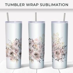 Watercolor Flowers Tumbler Wrap Sublimation