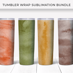 Abstract Fall Colors Watercolor Tumbler Wrap Sublimation Bundle