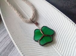 Shamrock necklace, st patricksday, Clover leaf, trefoil, St Patricks clover, Green trefoil,  Irish necklace, st patrick