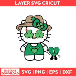 Hello Kitty Archives Valentine Bad Bunny Patricks Day Svg, Bad Bunny Patricks Day Svg, Png, pdf, dxf digital fille