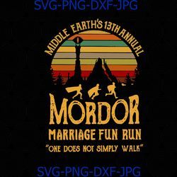Middle earths annual mordor fun run one does not simply walk vintage, Middle earths svg, png, dxf vector for cricut