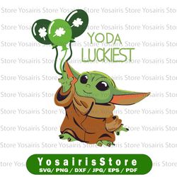 Yoda Luckiest SVG St Patricks Day svg Baby Yoda svg, Funny Star Wars svg, Yoda Mugs Mandalorian svg, png,dxf