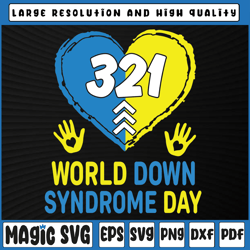 Blue Yellow Heart 321 World Down Syndrome Awareness Day Svg Png, Mardi Gras Carnival, Digital Download