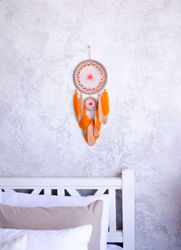 Dream catcher wall hanging | Large natural Orange dream catcher | Dreamcatcher Native American style