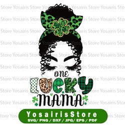 One Lucky Mama St. Patrick's Day PNG, St. Patrick's Day, Mama and Mini, Mom, Shamrock Sublimation Design Downloads