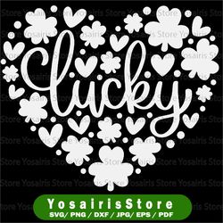 Heart Shamrock svg | Love Clover svg | png/eps/dxf cut files for shirts | St. Patrick's Day Gift