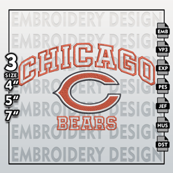 Chicago Bears Embroidery Files, NFL Logo Embroidery Designs, NFL Bears, NFL Machine Embroidery Designs