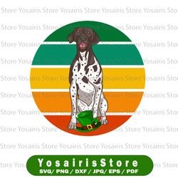 German Shorthaired Pointer PNG, St Patrick's Day Sunset PNG, Clipart Dog Puppy Pets, Print Graphics St Paddy's