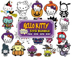 1800 Hello kitty bundle, Animal Svg, Cat Svg, Dxf Eps Png