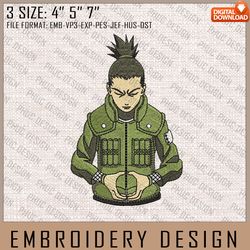 Shikamaru Embroidery Files, Naruto, Anime Inspired Embroidery Design, Machine Embroidery Design