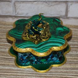 malachite decoupage jewelry box