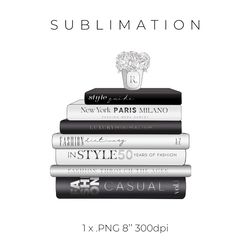 Coffee table stack of books sublimation - Fashion Illustration Sublimation