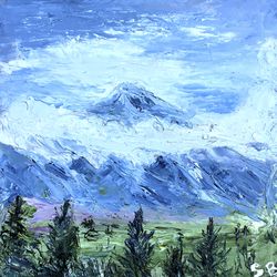 Denali National Park Original Oil painting Alaska Landscape Original Art 8 by 8