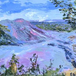 Hawaii Volcanoes National Park Original Oil painting Tropical Island Landscape Original Art 8 by 8