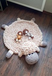 Baby rug Plush sheep play mat, Sheep rug for kids, Expecting mom gift, Newborn photo prop, Sheep baby shower decorations