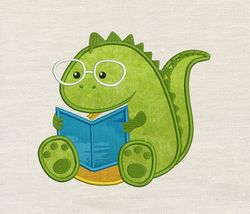 Dinosaur read embroidery design 3 Sizes reading pillow-INSTANT D0WNL0AD
