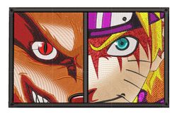 Anime Embroidery Pattern Naruto 9 Tails Framed
