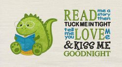 Dinosaur read with Read Me A Story 2 designs reading pillow-INSTANT D0WNL0AD