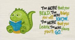 Dinosaur read with the more that you read 2 designs reading pillow-INSTANT D0WNL0AD